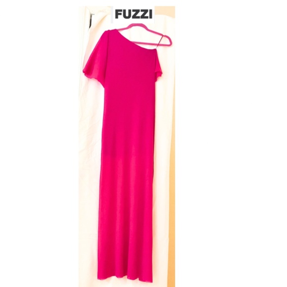 FUZZI Womens Solid Tulle One Shoulder Dress - Picture 5 of 7